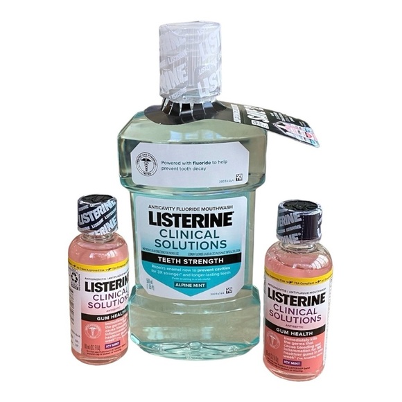 Listerine Clinical Solutions for Teeth Strength & Gum Health Bundle 3 Bottles - Picture 1 of 6